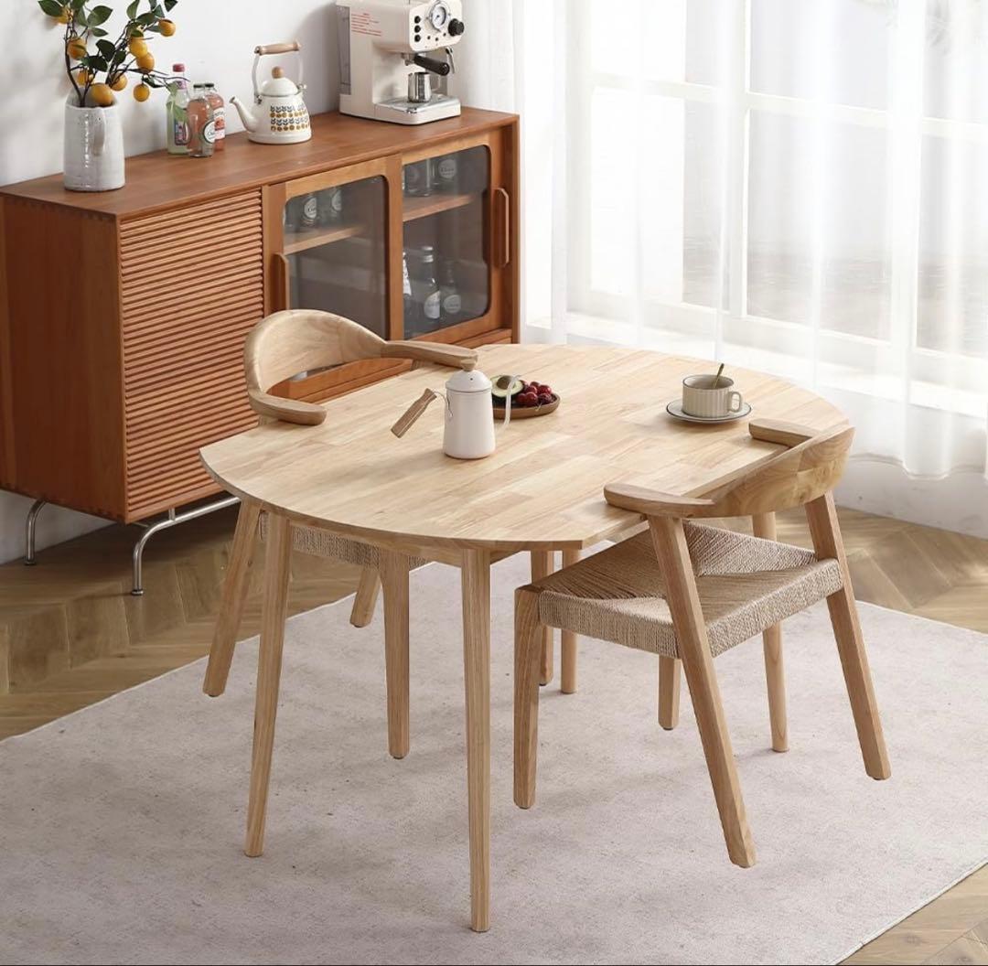 ダイニングチェア 肘付き 天然木 ハンギング可能2脚セット