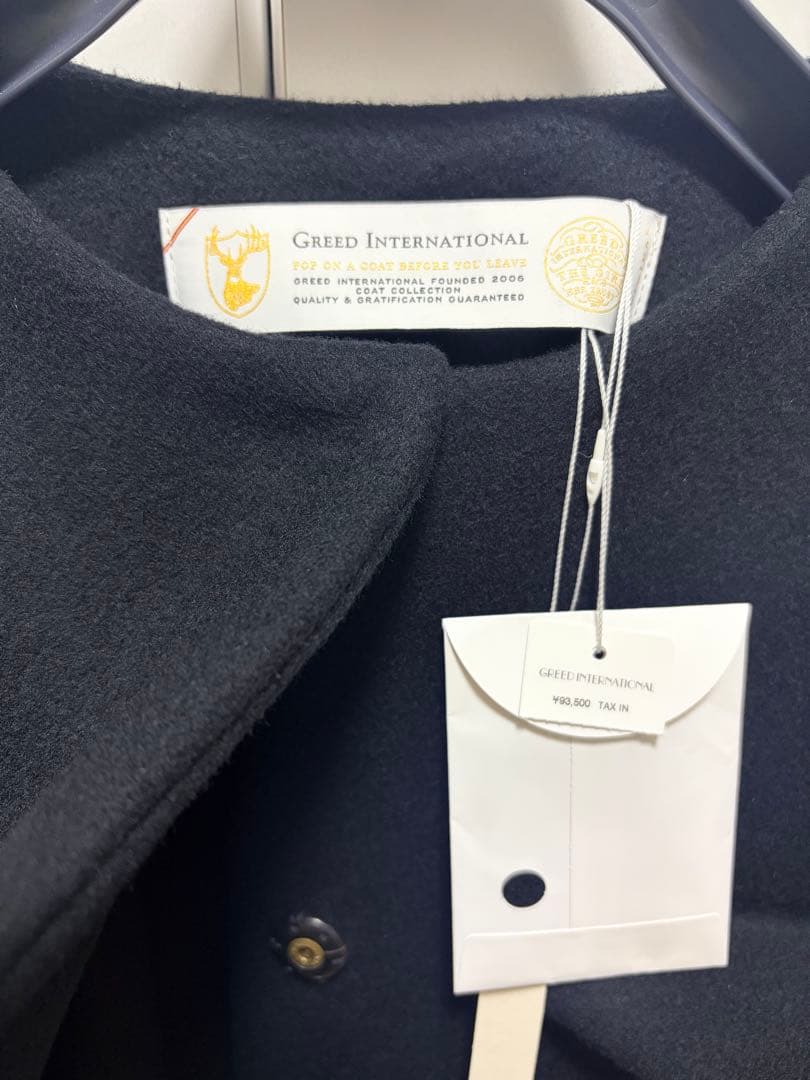 め*ま様 グリードインターナショナルウールコートブラック黒新品未使用