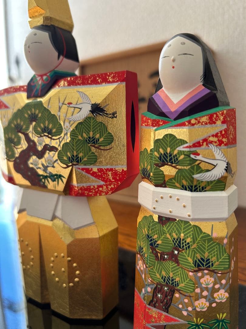 日本橋高島屋購入　最高級品　一刀彫　神泉　神泉作奈良　雛人形　立雛　20.5㎝