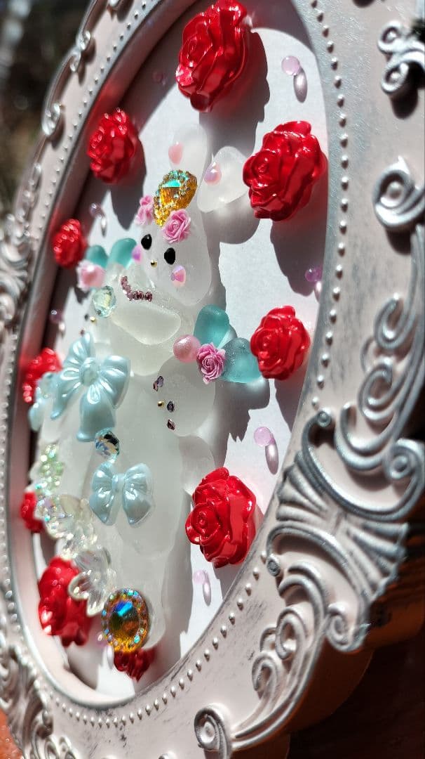 ❤️うさぎのお姫さま❤️赤い薔薇に囲まれて❤️シーグラスアート❤️