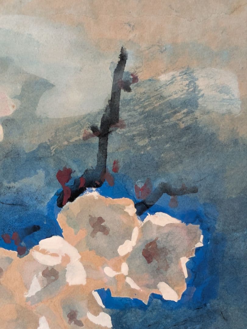 平沢定通画伯の獄中作品 色紙 水彩画 桜 冤罪帝銀事件