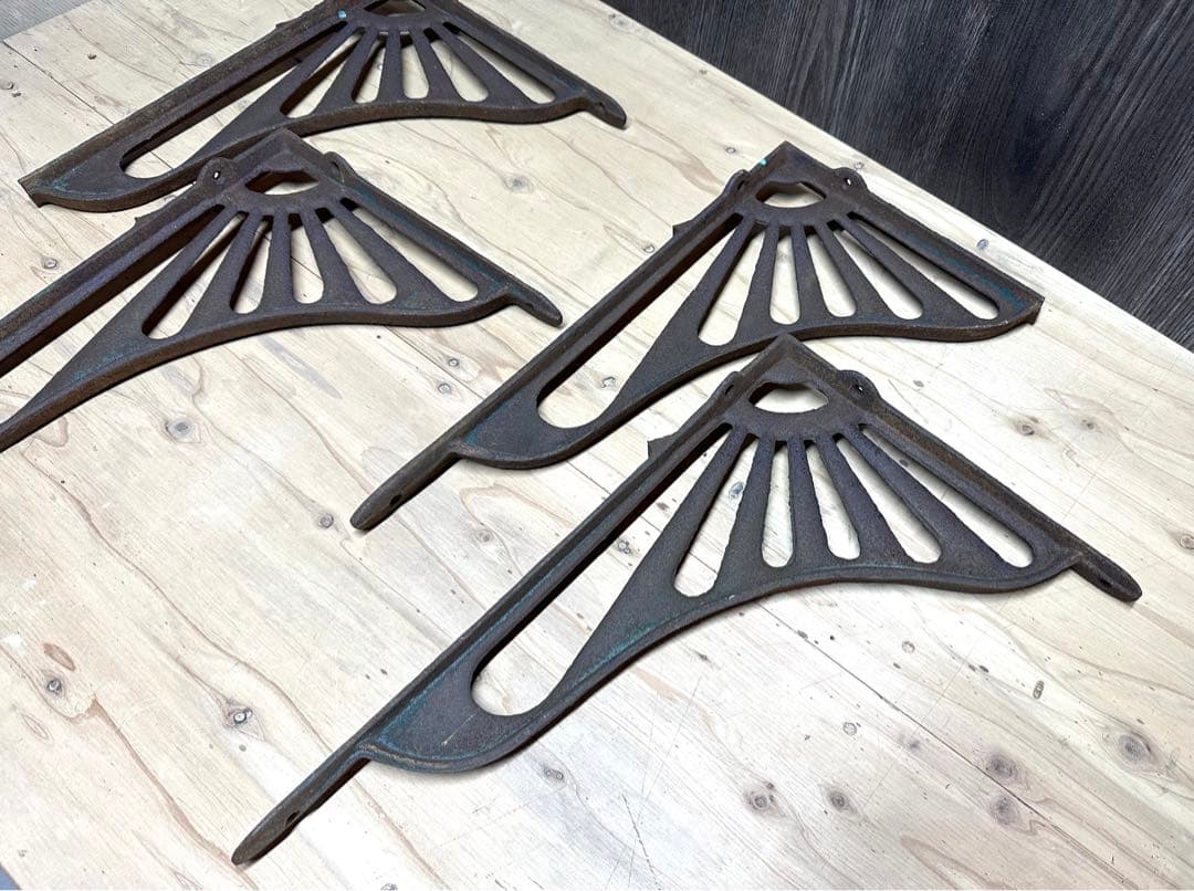 アンティーク　L型　アイアン◇ヴィンテージ　L金物◇4点◇レトロ　古民家