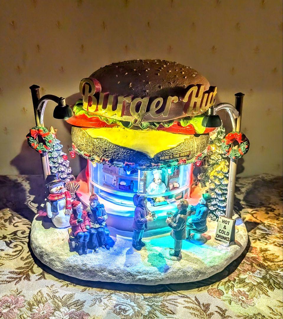 Xマスオルゴール LEMAX バーガーショップ ライトハウス イルミネーション