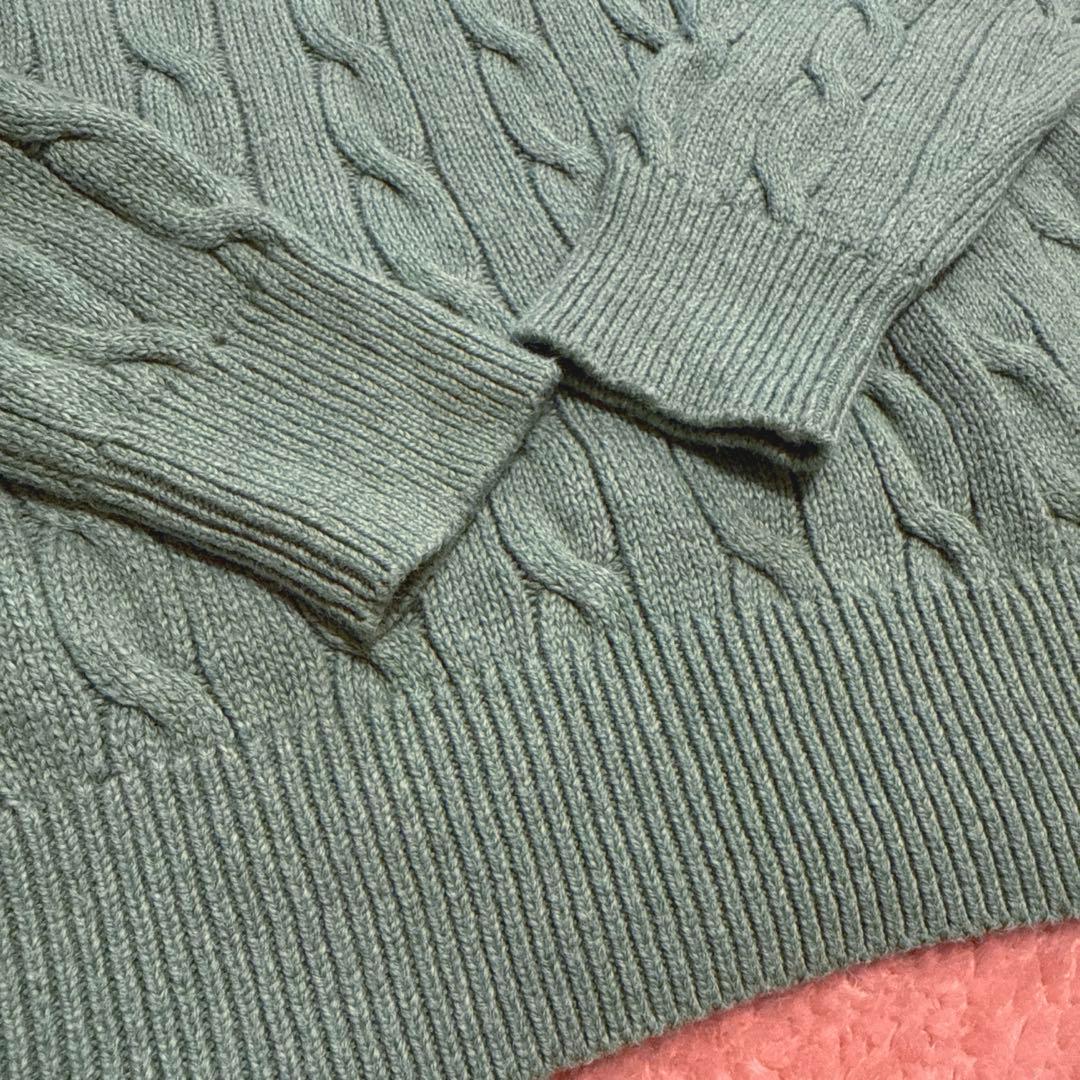 Ralph Lauren ケーブル ハーフジップ コットン セーター