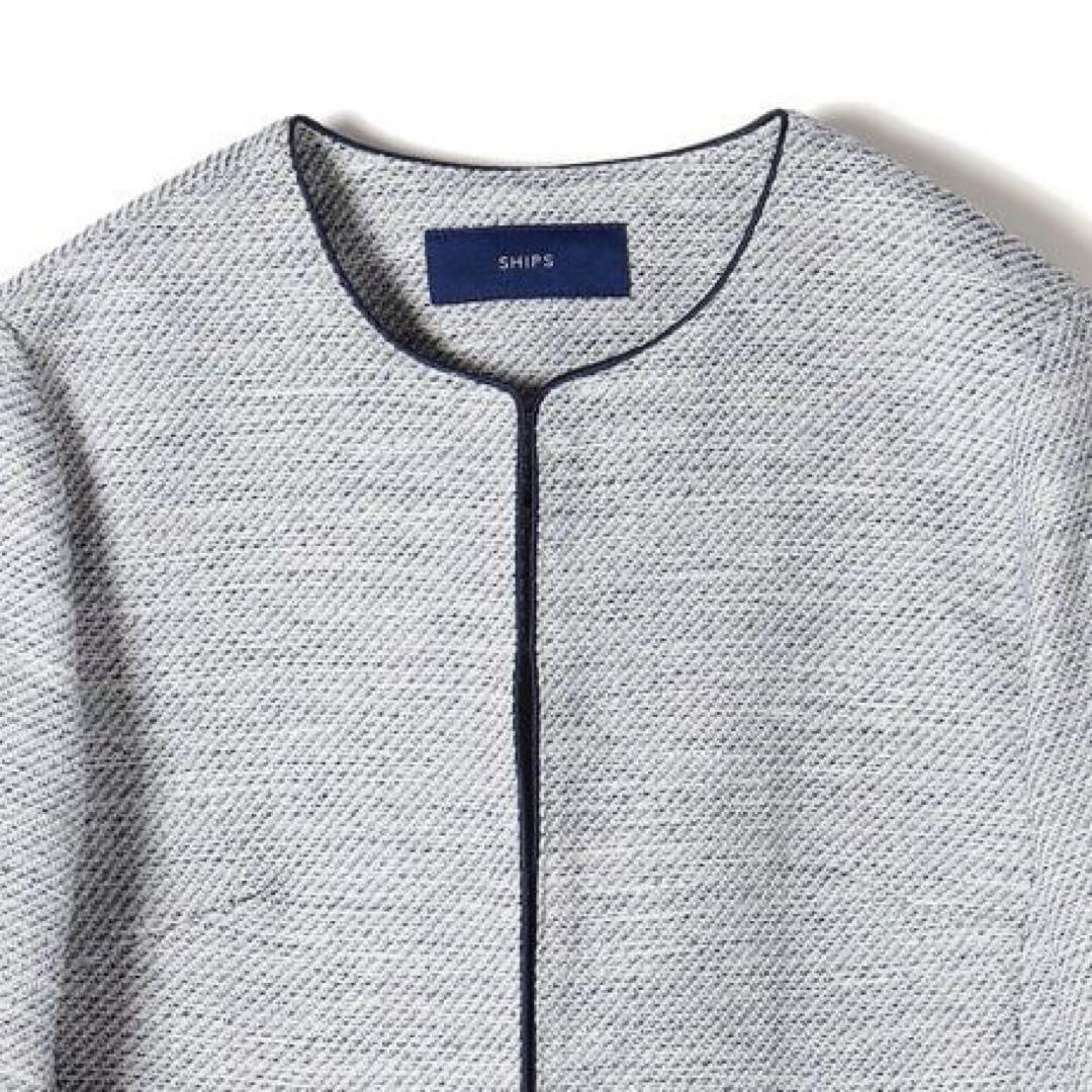 ships シップス ツイードノーカラージャケット　36