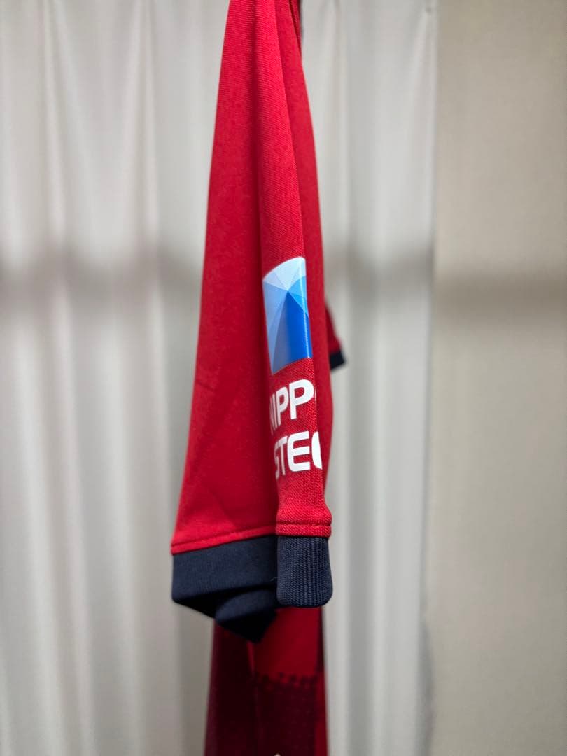 即日配送 Nike サイン入り レッドチェック柄 サッカーシャツ