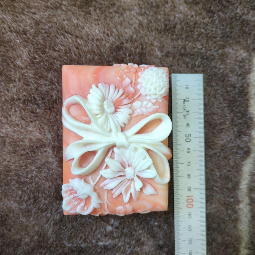 オレンジ色の花模様小物入れ Avondale HANDCRAFTED