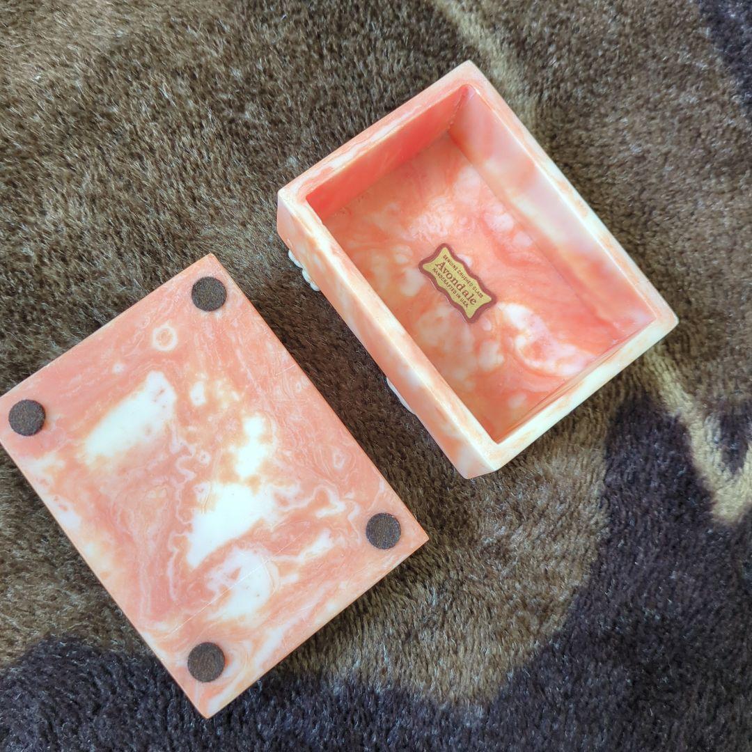 オレンジ色の花模様小物入れ Avondale HANDCRAFTED