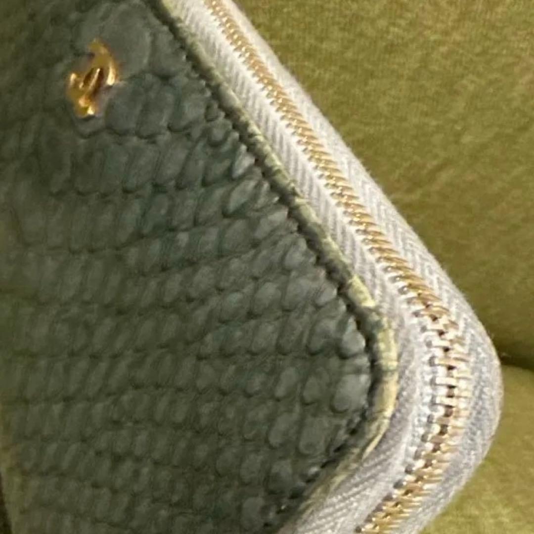 Y &H CHANEL ココマークラウンドファスナーパイソン