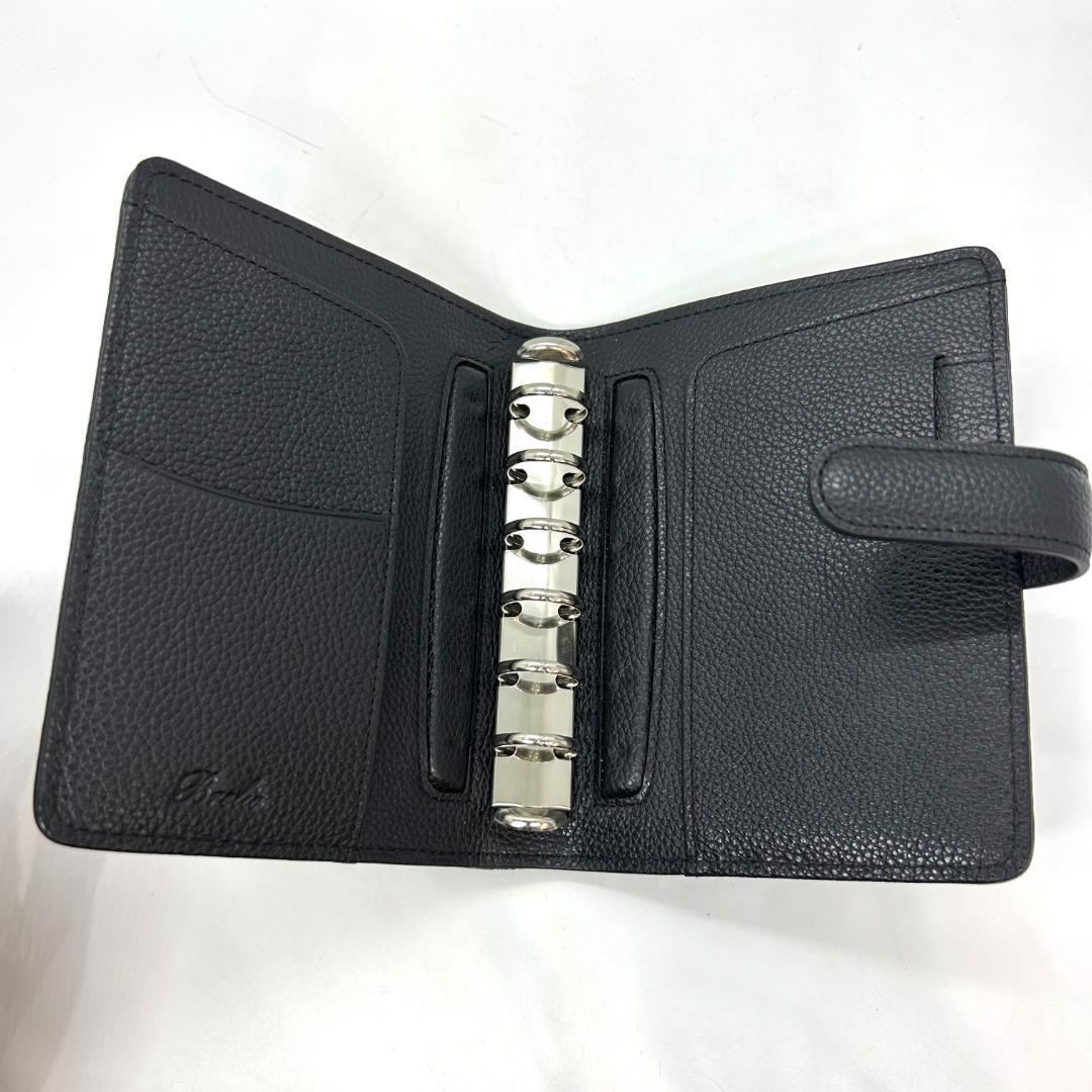 BRELIO システム手帳カバー 本革 ブラック 中古美品 箱・保証書付き