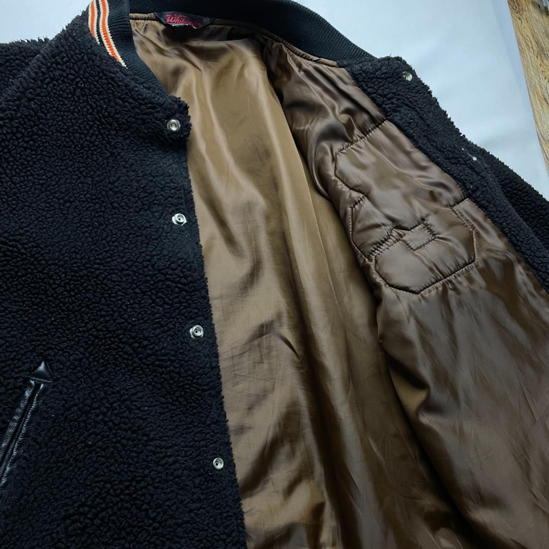 ホワイツビルレタードワッペンボアスタジャン黒ブラック40l東洋エンタープライズ