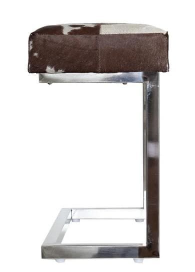 スツール リアルファー ブラウン ホワイト モダン 毛皮 AS-8010-C