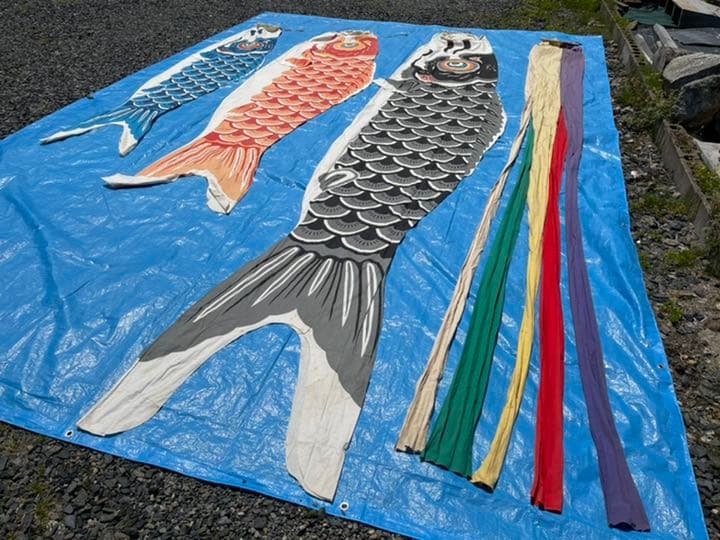 値下げ！大きな鯉のぼり四匹（布製）