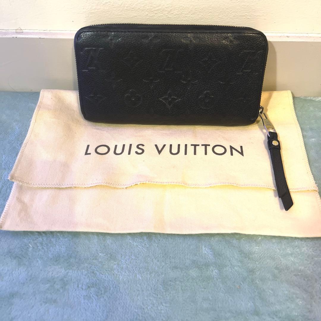 ルイヴィトン　アンプラント　ジッピー　ウォレット　黒　モノグラム　ノワール