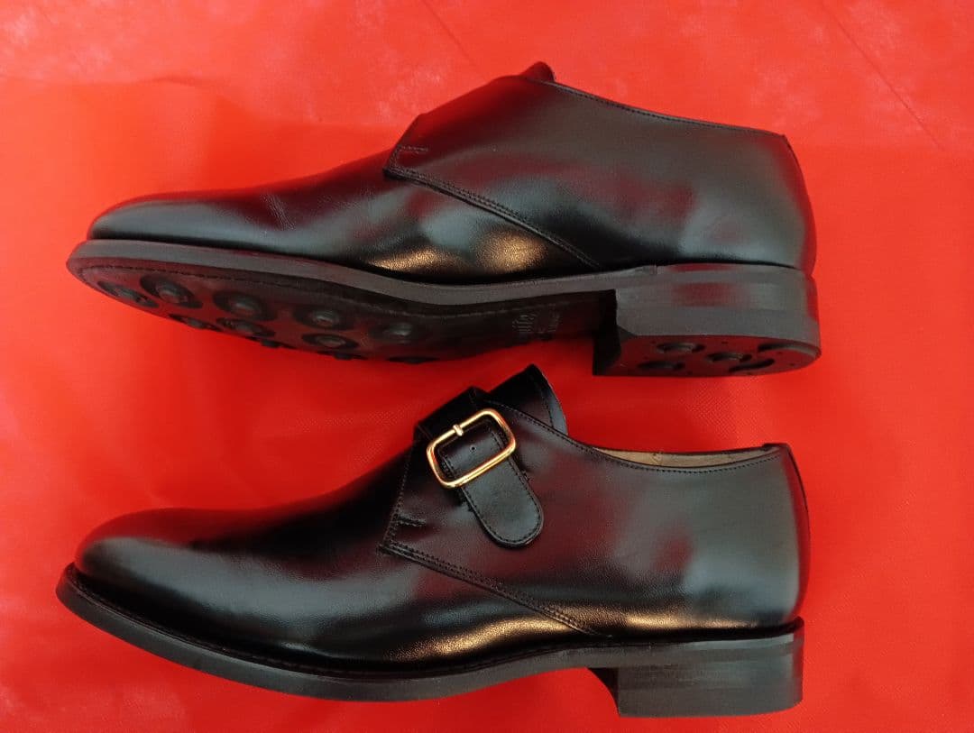 Lloyd footwear ブラックモンクストラップ革靴 25cm.