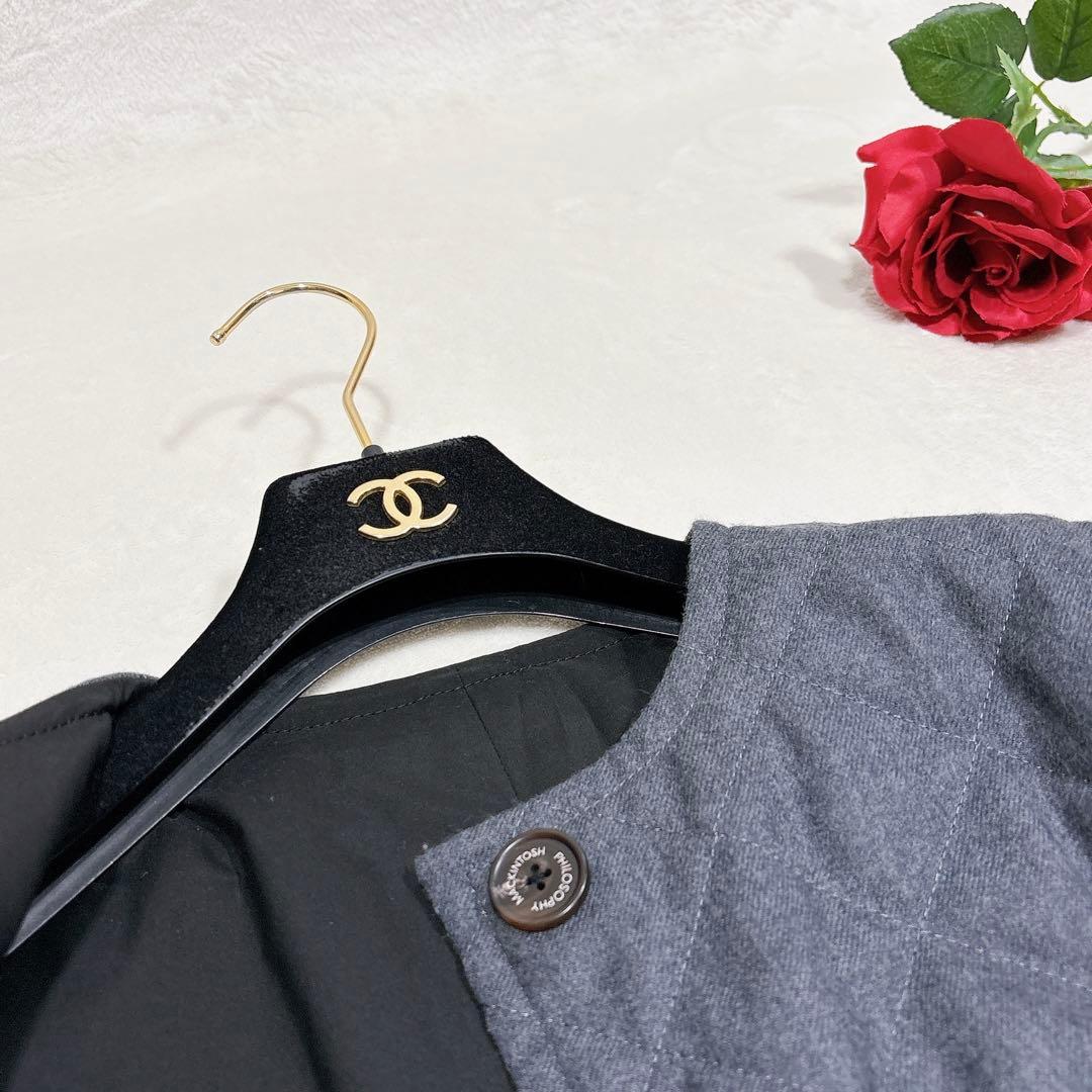 未使用✨　マッキントッシュ　ノーカラーコート　リバーシブル　36