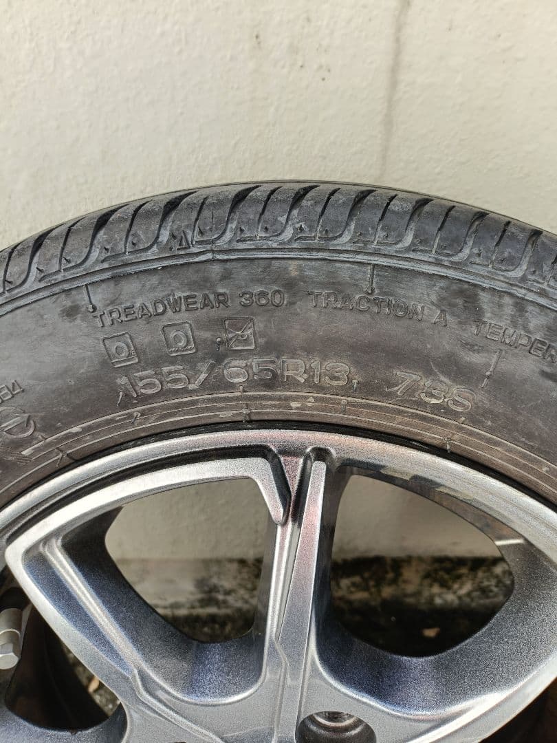 【手渡し限定】13インチ ホイール 155/65R13 夏タイヤ 4本セット