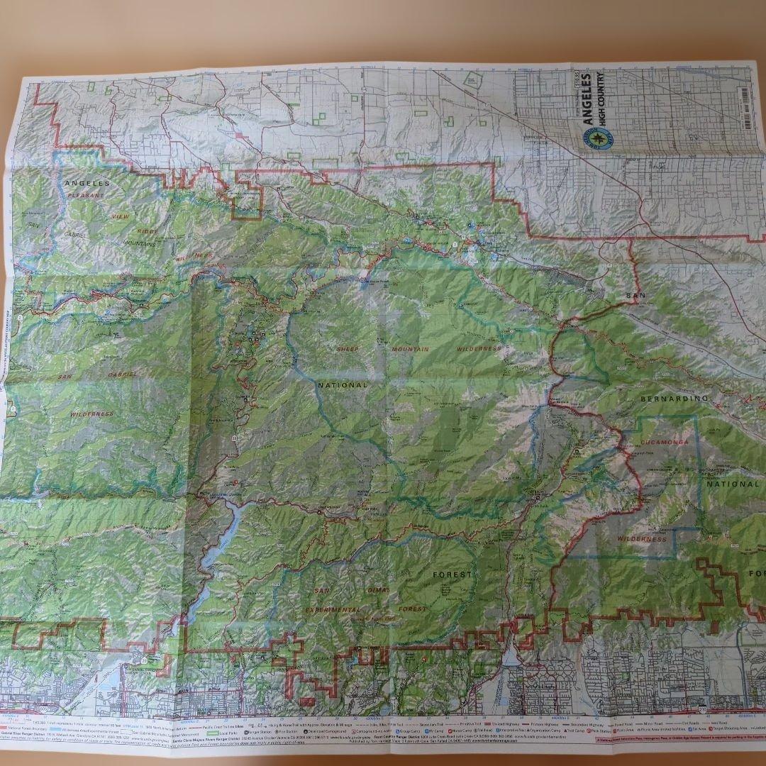 【米国購入品】カリフォルニア州近郊のトレイルマップ 登山地図