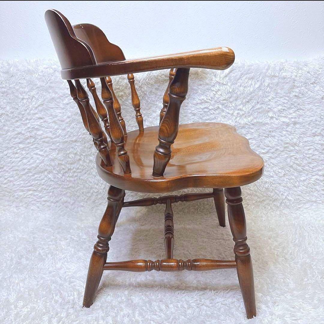 飛騨産業 ウィンザーチェア アーム ダイニングチェア レトロ キツツキマーク ②