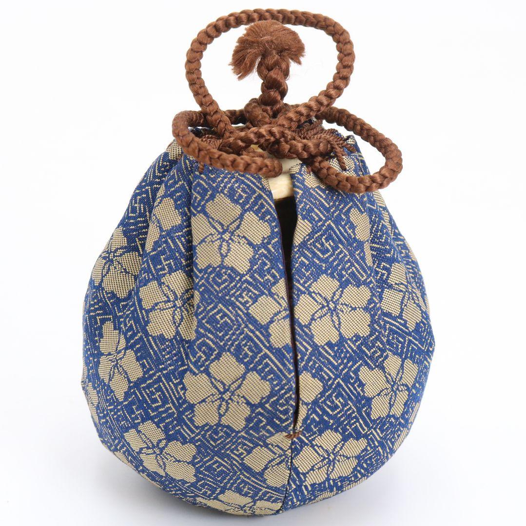 笹田仁史作 唐物大名物 利休丸壷写 茶入 藤種緞子仕覆付 茶道具　V905　N9