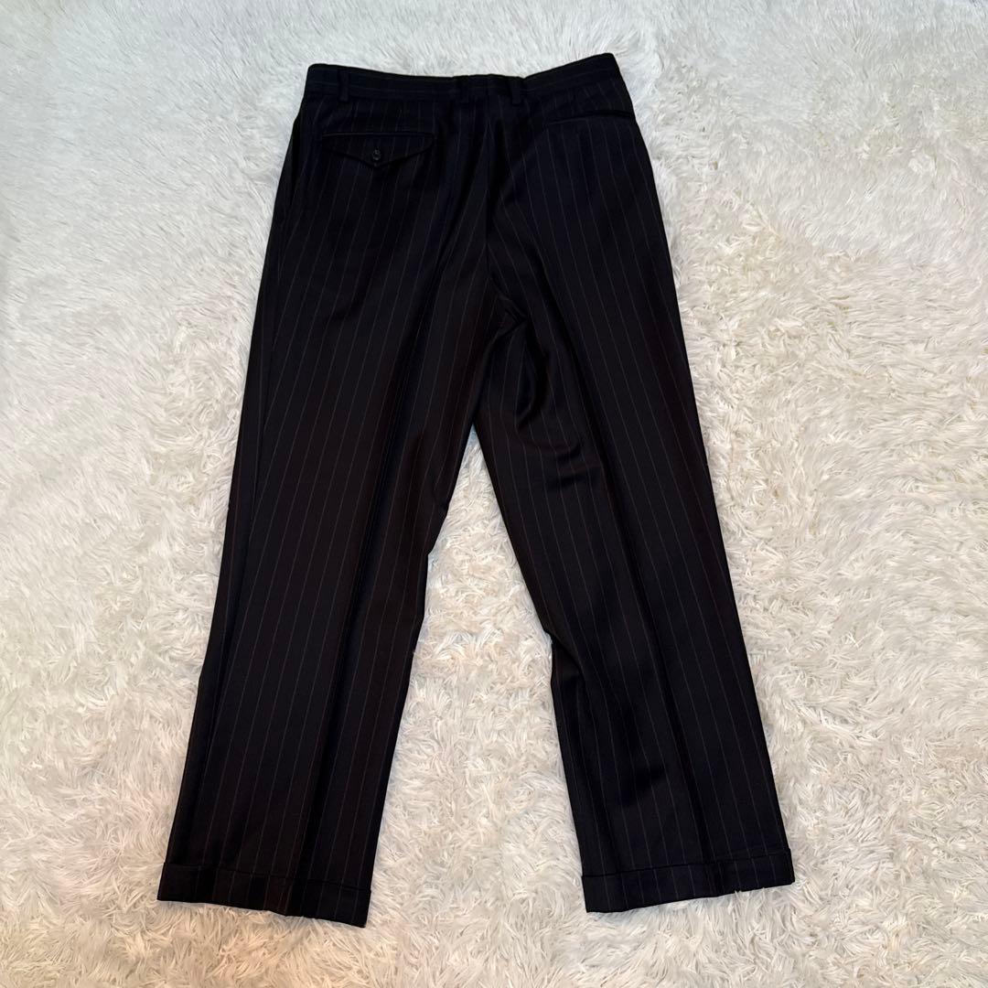 【美品】バーバリーロンドン ダブル スーツセットアップ ストライプ シルク混A6