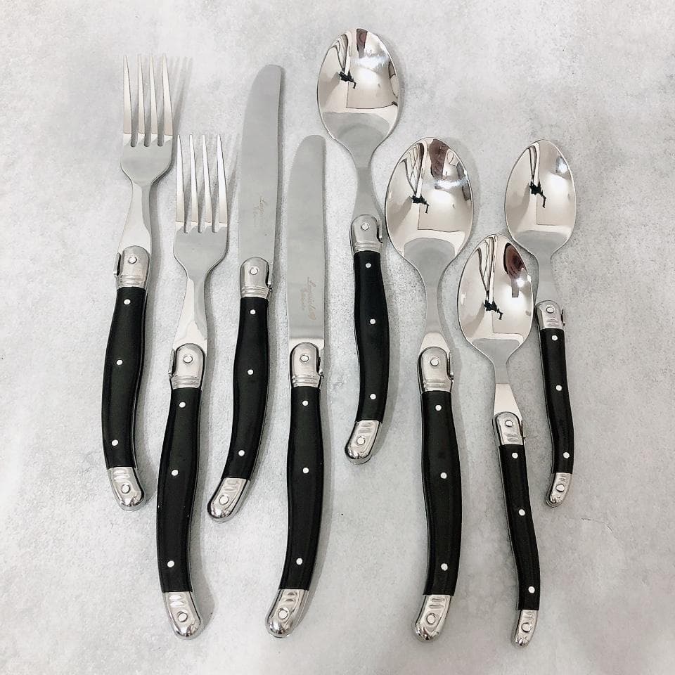 【数量限定】LAGUIOLE ラギオール カトラリー 34本セット ブラック 黒