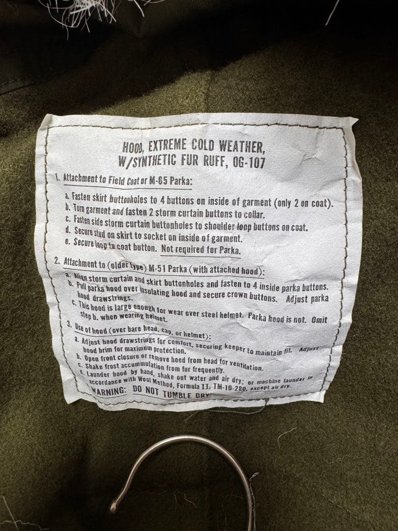 【美品】米軍実物M65フィッシュテールパーカー　フルセット