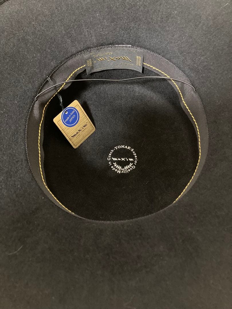 ◆maxim◆マキシン◆エレガントな黒とオリーブグリーンのリボンハット