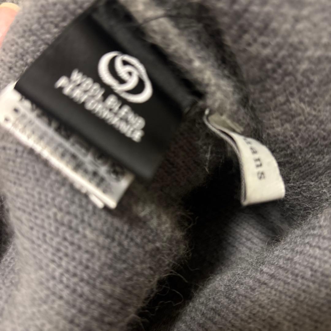 anuans ラクーンブレンドノーカラーニットジャケット グレー