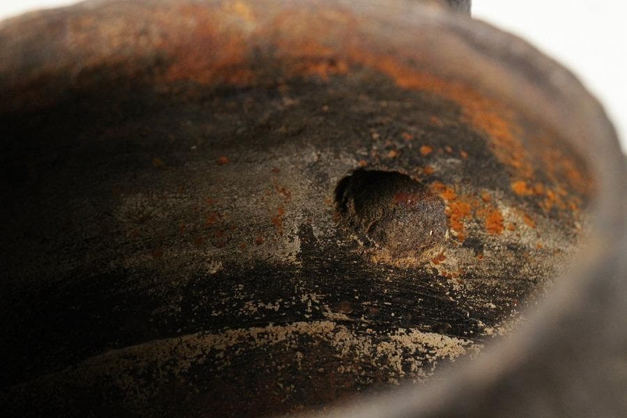 茶道具 刷毛目 鉄瓶 大サイズ 美品(K-XA824)