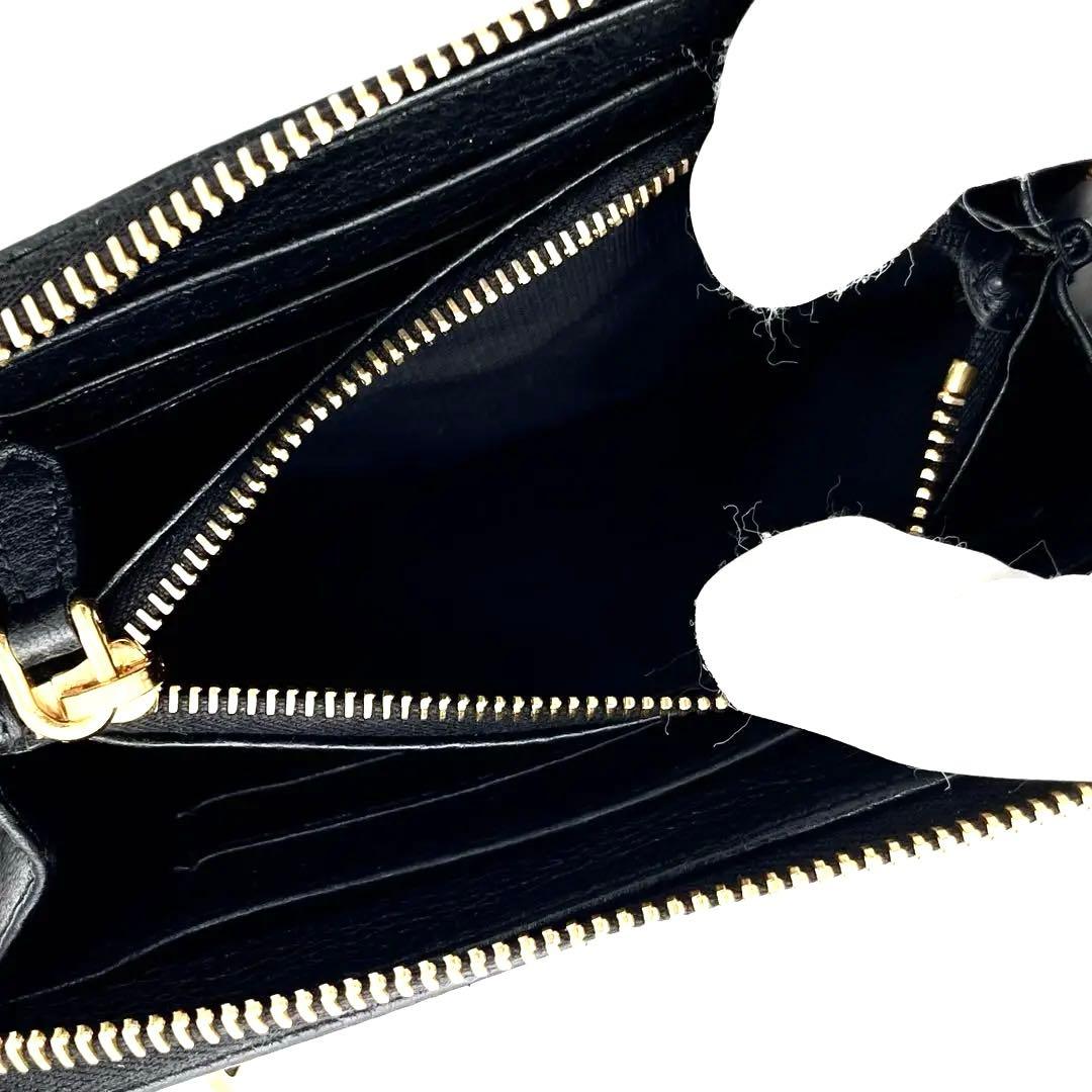 【未使用品級】PRADA 長財布　シボ革　ゴールド金具　ブラック　ゴールド