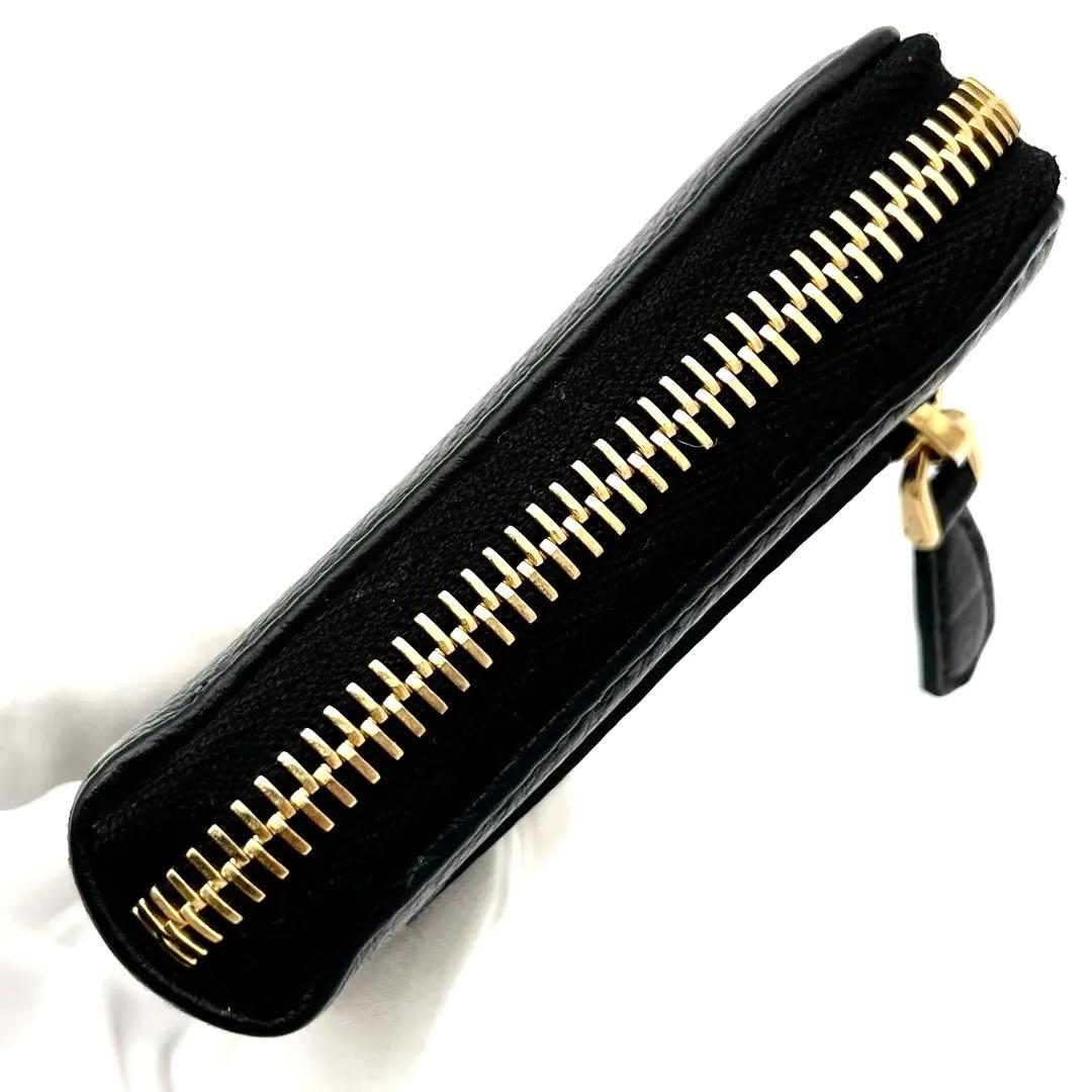 【未使用品級】PRADA 長財布　シボ革　ゴールド金具　ブラック　ゴールド