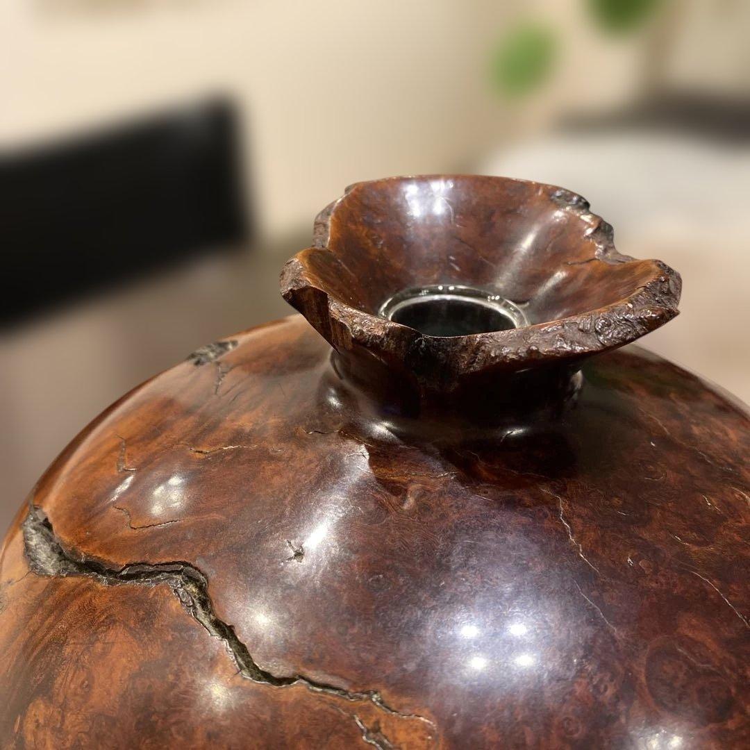 【屋久杉と同等の樹齢の古木から作られた瘤壺】Made in USAの美術・骨董品