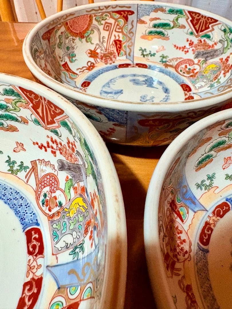古伊万里 色絵 どんぶり 盛鉢 時代物 アンティーク