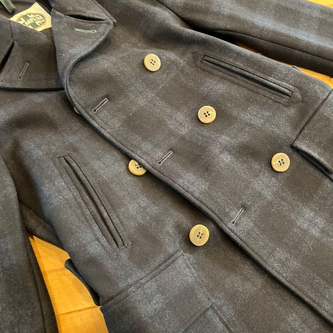 CAMPLIN イタリア製ウールピーコート チェック