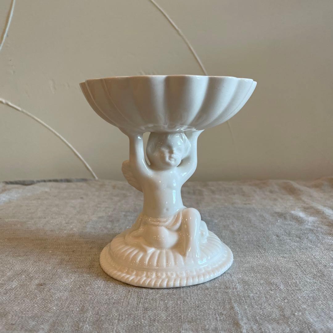 ヴィンテージ　天使の器　小物入れ　陶器　置物　ブロカント　ビンテージ