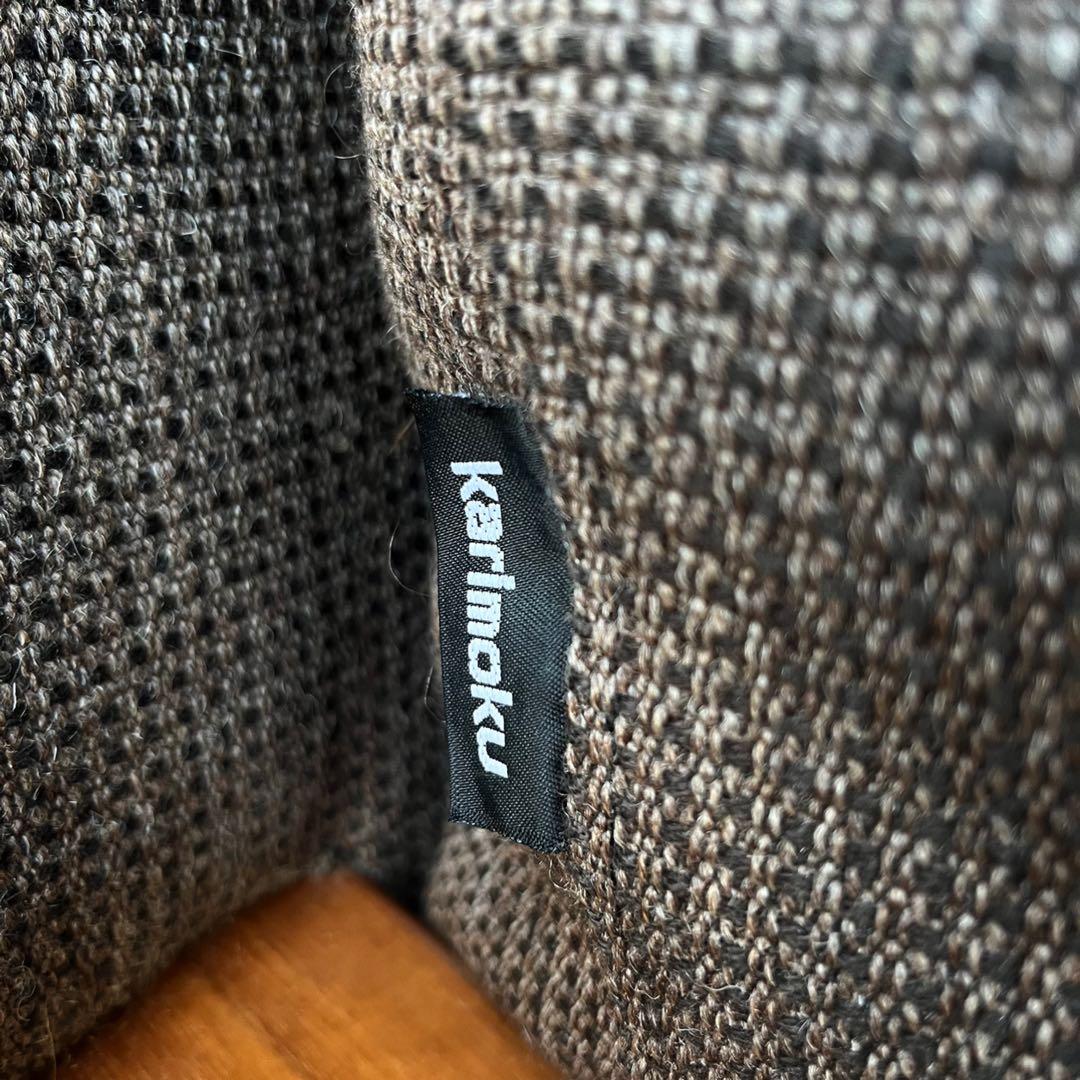 取付無料！カリモクWT35 北欧風ブラウンファブリック3人掛けソファ・オットマン