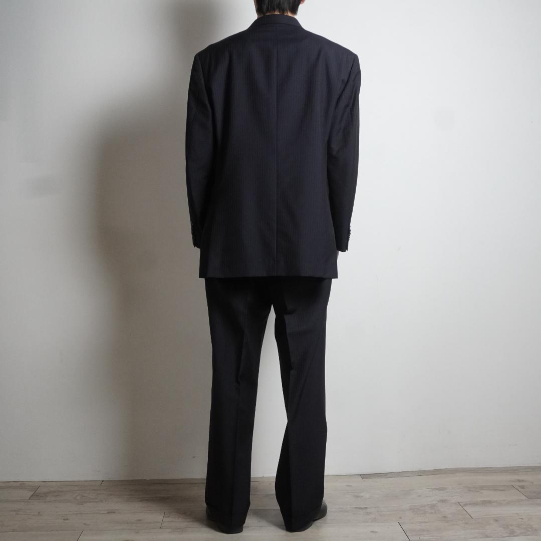 BALENCIAGA ストライプ柄シングルセットアップスーツ 黒/UW167