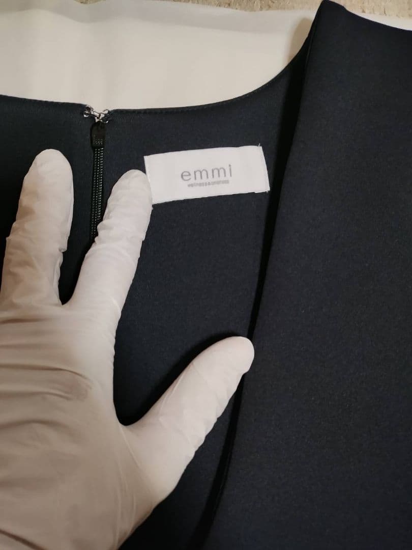 とemmi ネイビー ジッパー付きドレス　SIZE０=(XS)