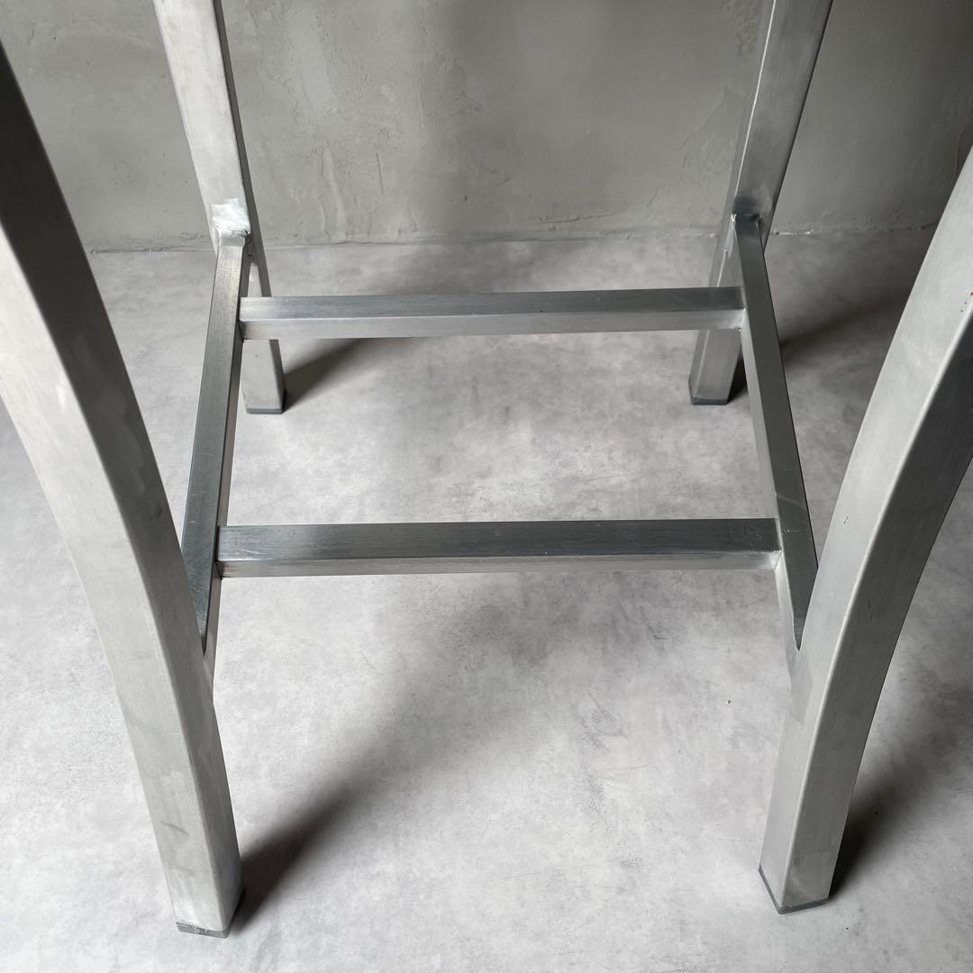 ネイビーチェア　アルミ製　ハイチェア　ハイスツール　シルバー　軽量