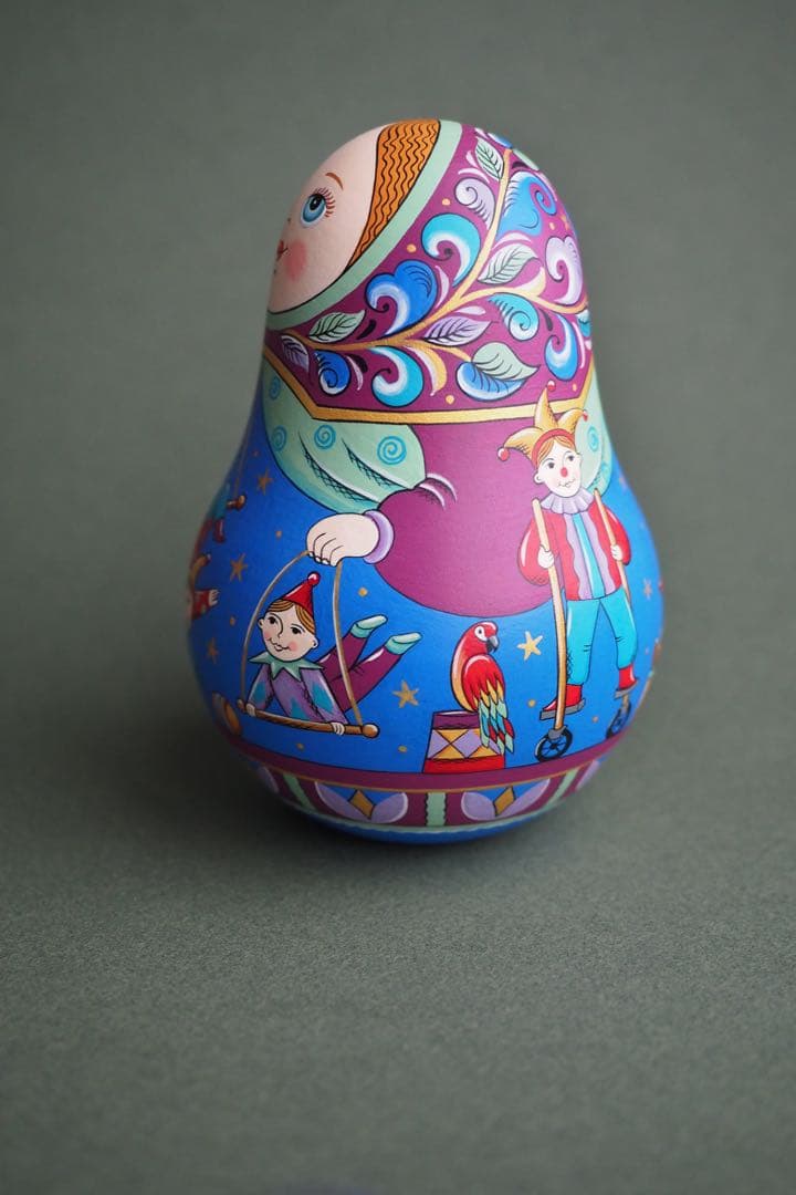 ロシア雑貨☆起き上がりこぼし♪『サーカス』マトリョーシカ オリガ作