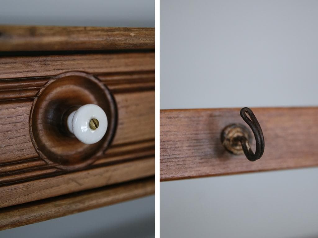 フランスアンティーク木製ウォールシェルフ/壁掛けラック/飾り棚/収納(85-85