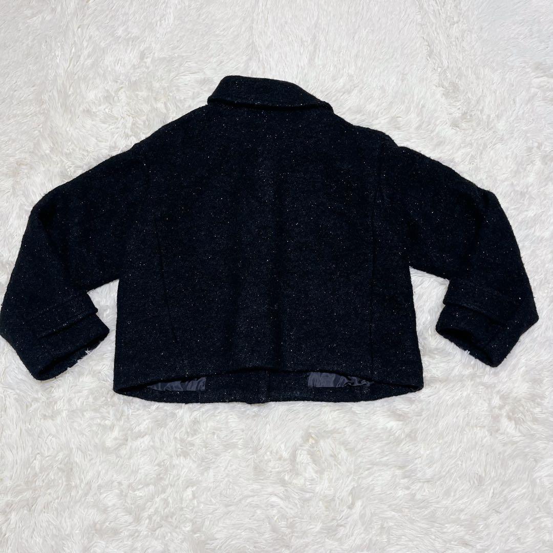 Natural Beauty Basic 圧縮ツイードジャケット ブラック　ラメ