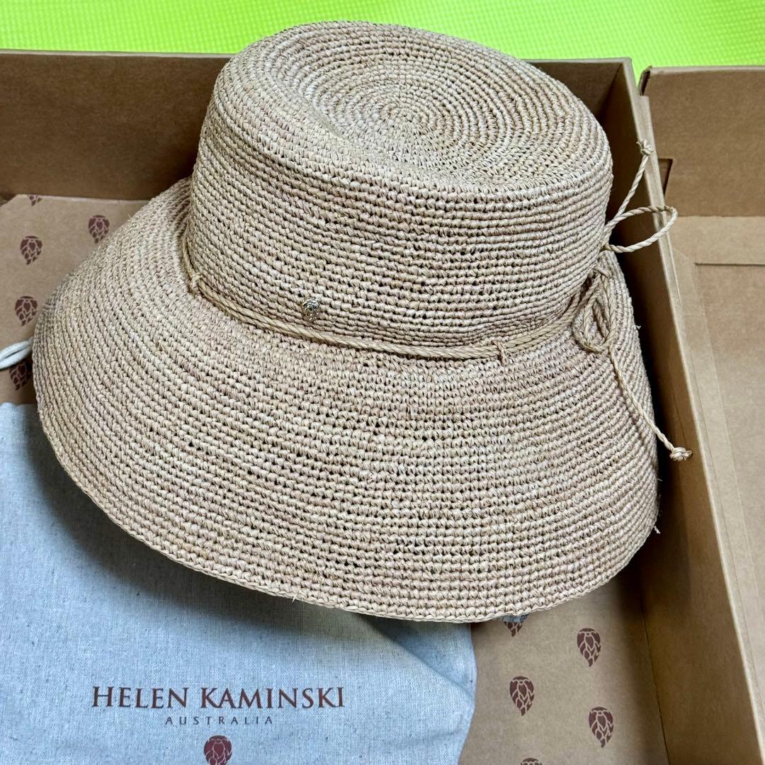 HELEN KAMINSKI 麦わら帽子 箱付き、収納袋付き