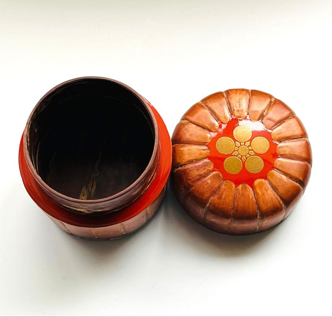 値下げ　新品未使用　茶道具 棗 梅模様　樺桜