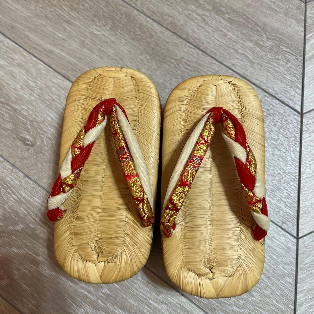 希少　七五三　ぽっくり　こっぽり　赤はなお　下駄　草履　鈴付き　鶴松　ひなまつり
