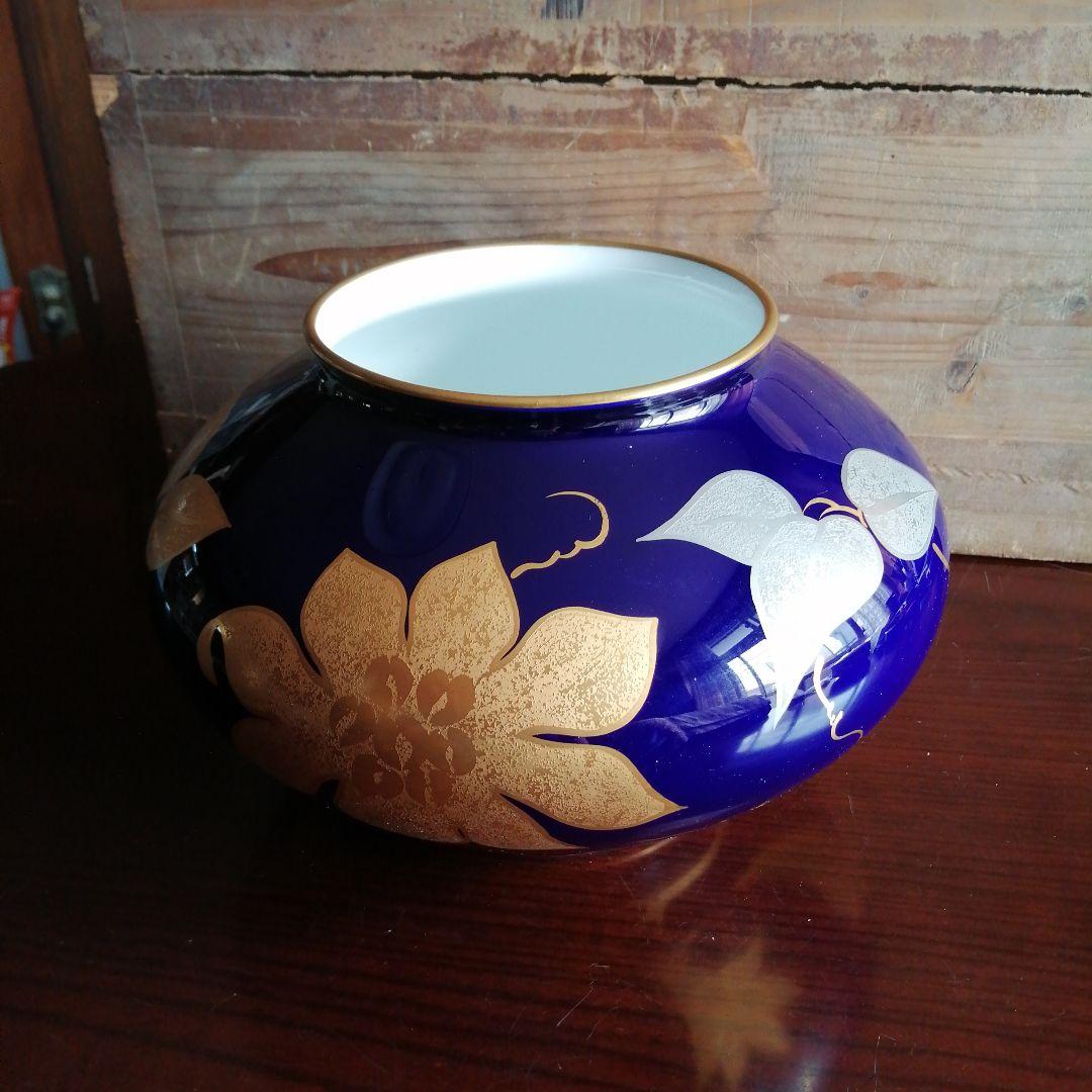 大倉陶苑　金銀彩花紋花瓶　30cm