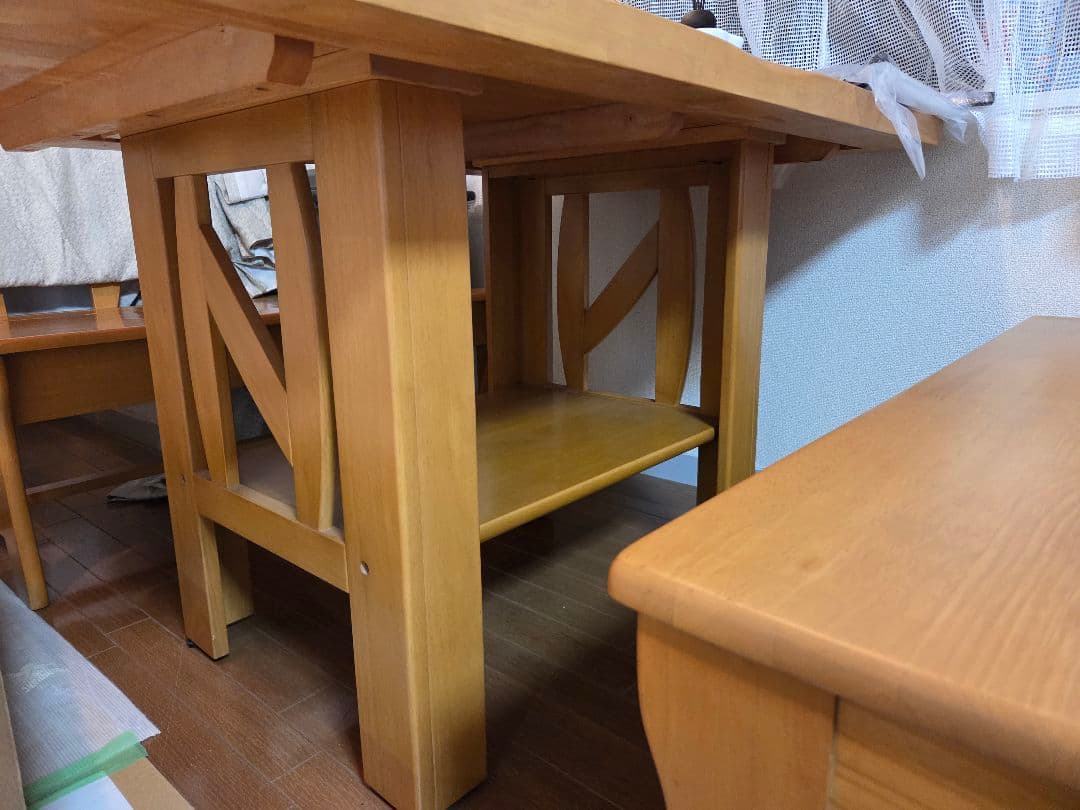 木製ダイニングテーブルセット 　収納付き　 5人用
