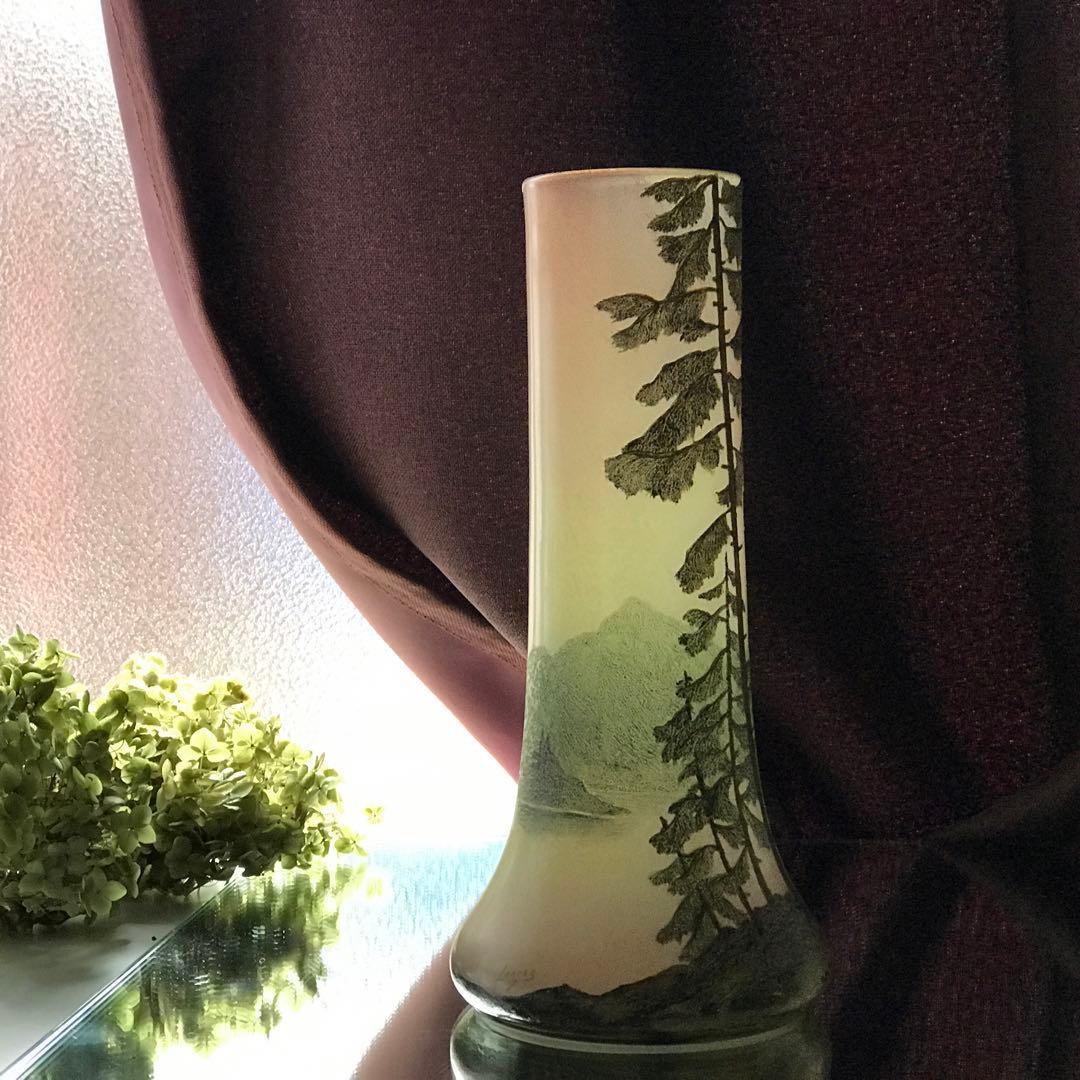 極希少♪ルグラLegrasラマルティーヌ Lamartine大型花瓶☆湖水風景文