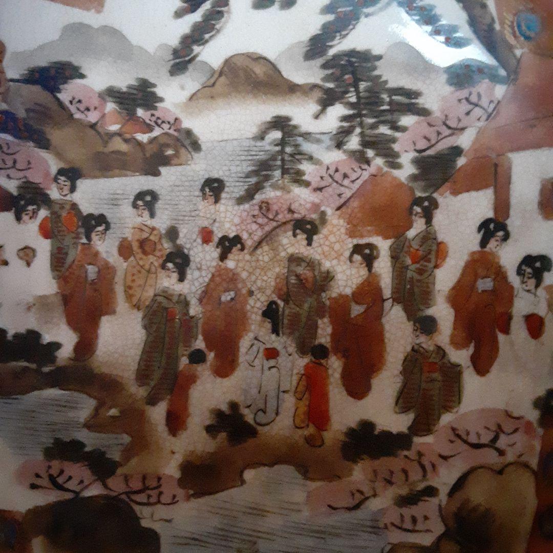 古い明治薩摩超絶細密画小鉢碗/芸者童女仏僧風俗画/里帰り伊万里唐津九谷横浜